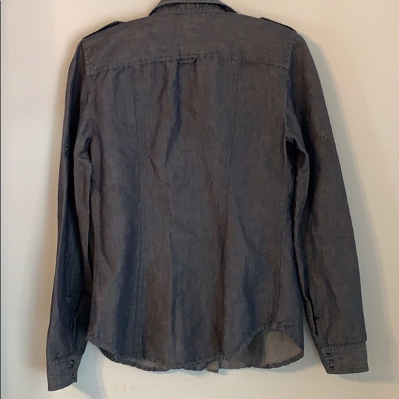 AX Armani Exchange Chambray v-neck Button shirt women’s small - Picture 6 of 9